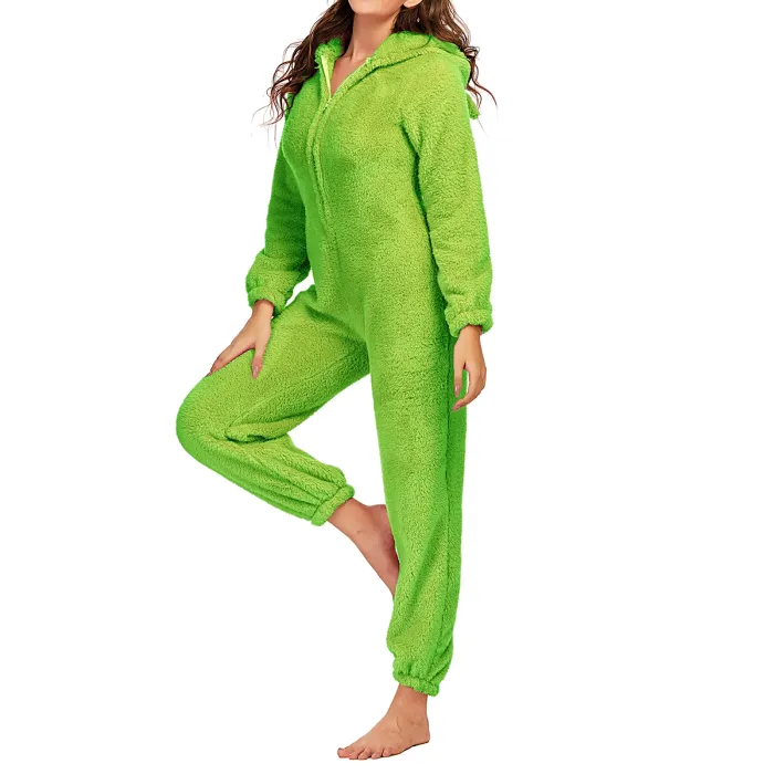 women winter warm plush romper pyjamas Women Winter Warm Plush Romper Pyjamas 3