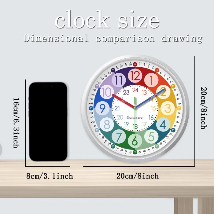 8 inch colorful digital kids room wall clock – silent quartz – battery not included – perfect gift 8-inch Colorful Digital Kids Room Wall Clock – Silent Quartz – Battery Not Included – Perfect Gift 3