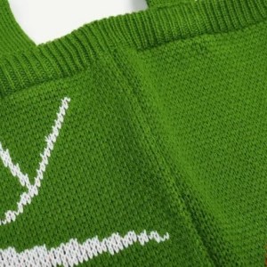 crochet green dog tote bag vintage retro chic top handle handbag, Crochet Green Dog Tote Bag - Vintage Retro Chic Top-Handle Handbag, 2