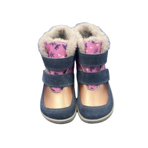 TipsieToes Genuine Leather Winter Barefoot Two Straps Boots Toddler Girl Boy Kids 1