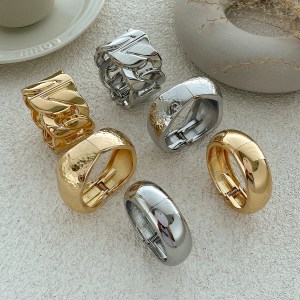 kjoe exaggerated smooth gold bangles KJoe Exaggerated Smooth Gold Bangles 5
