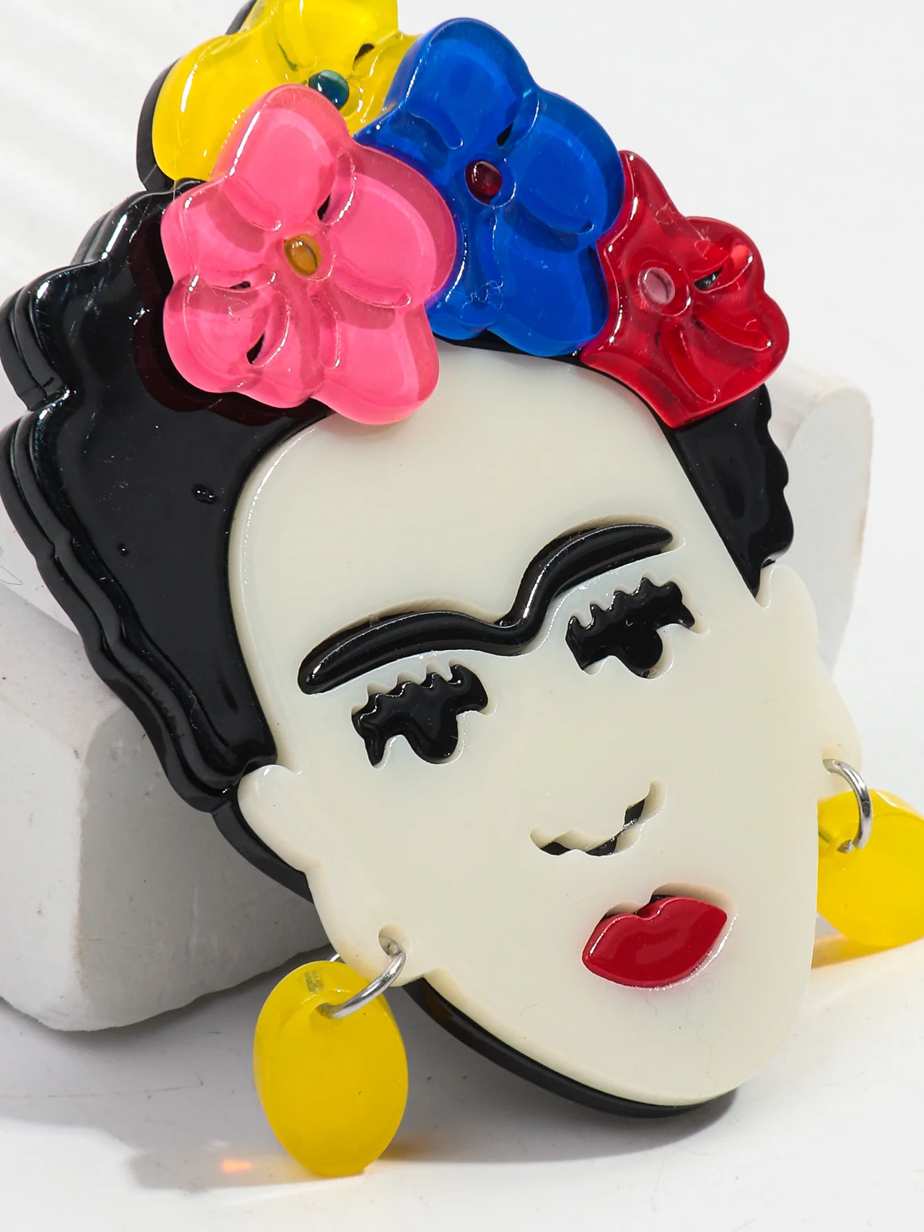 Frida Khalo Vintage Acrylic Brooch 5