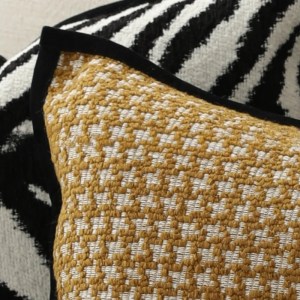 Texture Pillows White Black Yellow Cushion Case Classical Geometric Decorative 6
