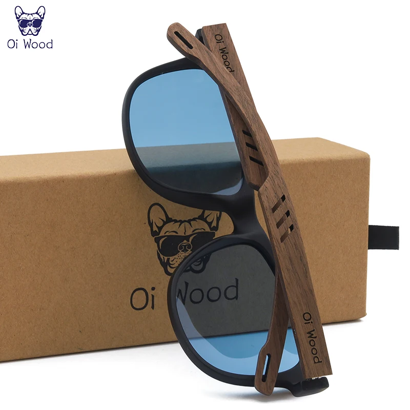 Oi Wood Sunglasses Polarized Black Walnut Wood Polarized UV400 Eyewear 3