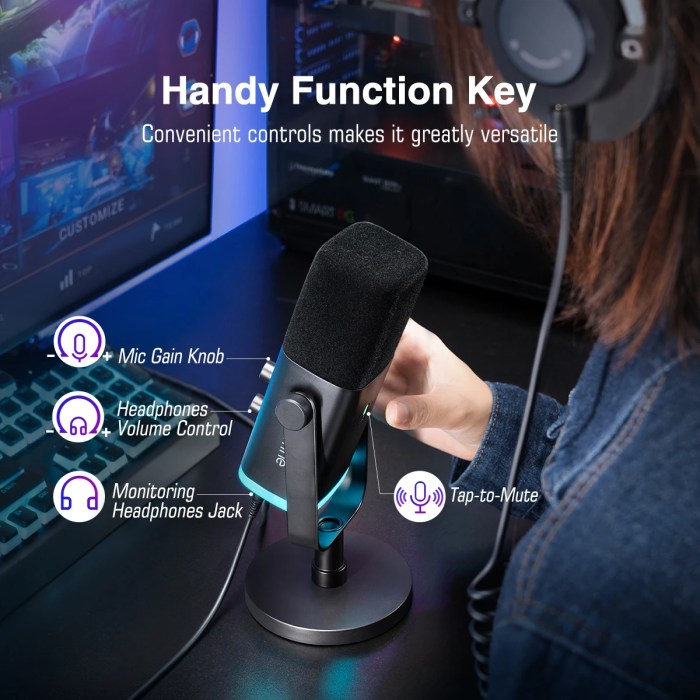 fifine usb/xlr dynamic microphone with rgb control/headphone jack/mute,mic for pc gaming recording streaming ampligame am8 FIFINE USB/XLR Dynamic Microphone with RGB Control/Headphone jack/Mute,MIC for PC Gaming Recording Streaming AmpliGame-AM8 3
