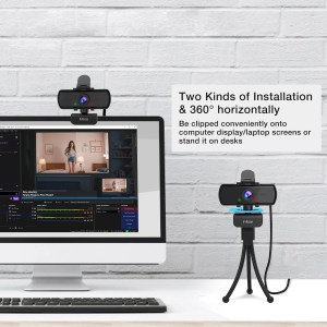 FIFINE 1440p Full HD PC Webcam with Microphone, tripod, for USB Desktop & Laptop,Live Streaming Webcam for Video Calling-K420 4