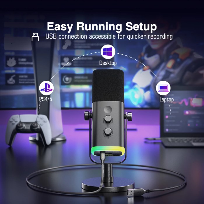 fifine usb/xlr dynamic microphone with rgb control/headphone jack/mute,mic for pc gaming recording streaming ampligame am8 FIFINE USB/XLR Dynamic Microphone with RGB Control/Headphone jack/Mute,MIC for PC Gaming Recording Streaming AmpliGame-AM8 5