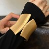 DIAZI Heavy Metal Wide Cuff Bangle in Matte Gold or Silver