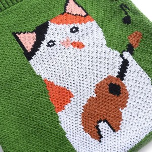 women's knitted wool tote bag cute cat crochet winter shopping top handle handbag for teens Women's Knitted Wool Tote Bag - Cute Cat Crochet Winter Shopping Top-Handle Handbag for Teens 3