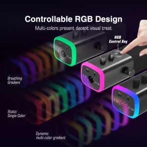 FIFINE USB/XLR Dynamic Microphone with RGB Control/Headphone jack/Mute,MIC for PC Gaming Recording Streaming AmpliGame-AM8 4