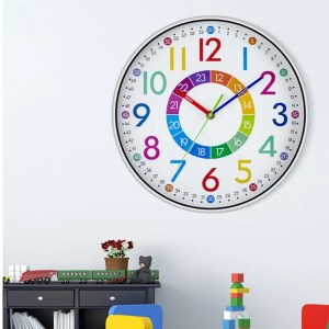 12 inch early childhood education wall clock – silent, battery powered, colourful 12-inch Early Childhood Education Wall Clock – Silent, Battery-Powered, Colourful 4
