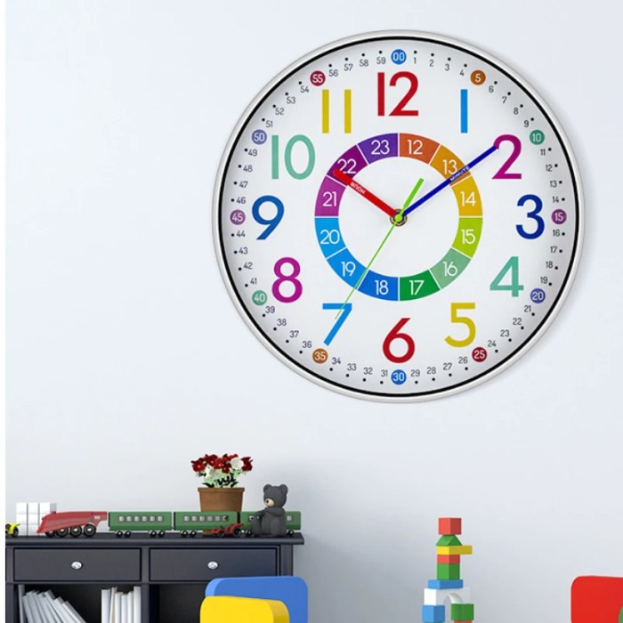 12 inch early childhood education wall clock – silent, battery powered, colourful 12-inch Early Childhood Education Wall Clock – Silent, Battery-Powered, Colourful 4