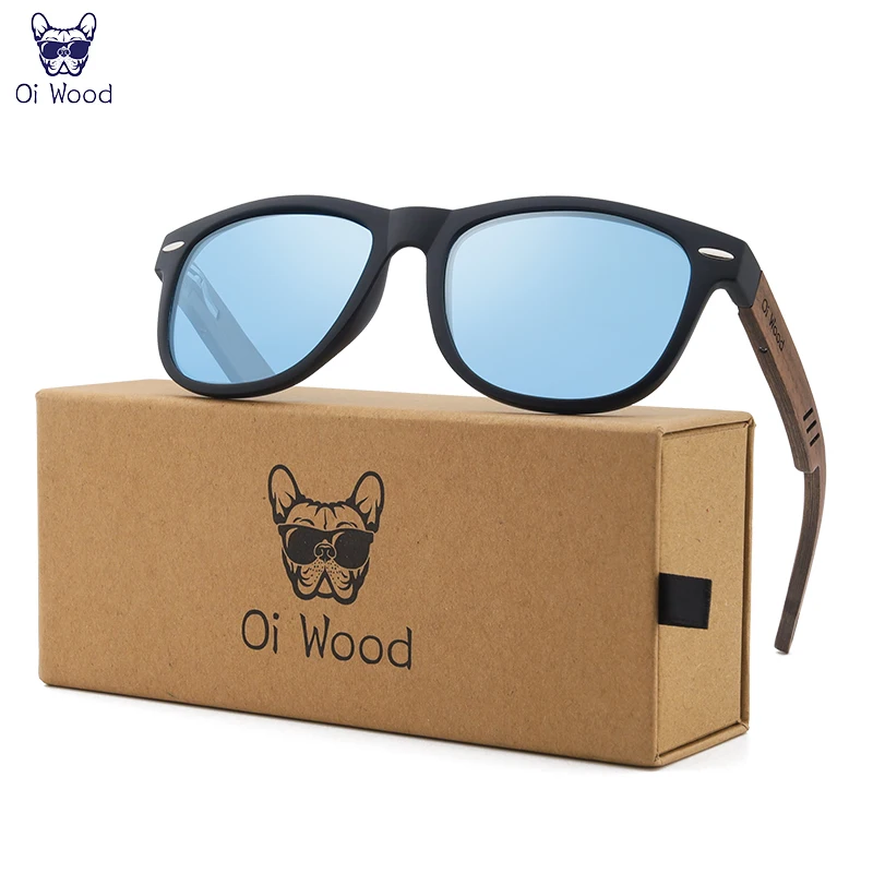 Oi Wood Sunglasses Polarized Black Walnut Wood Polarized UV400 Eyewear
