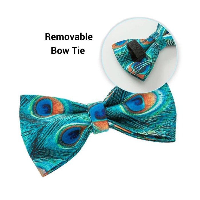 Peacock Print Pet Dog Collar and Leash Set 5