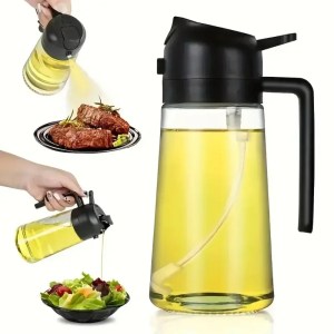 2in1 Oil Sprayer Glass Bottle for Cooking Anti-leakage Olive Oil Storage Bottle 1