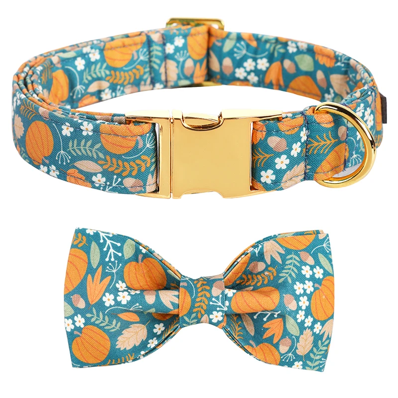 Pumpkin Dog Collar with Bow