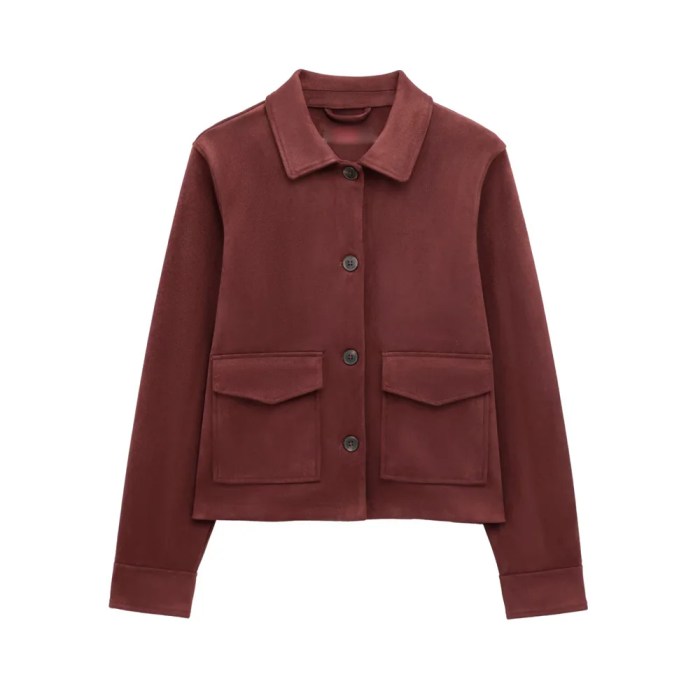 Zach Women's Flip Cover Patch Suede Text Jacket