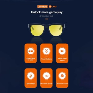new lenovo lecoo c8 lite sunglasses earphone bluetooth 5.3 outdoor sport hifi hd call eyeglasses anti blue wireless driving New Lenovo Lecoo C8 Lite Sunglasses Earphone Bluetooth 5.3 Outdoor Sport HiFi HD Call Eyeglasses Anti Blue Wireless Driving 2