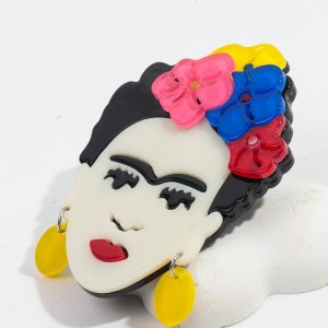 Frida Khalo Vintage Acrylic Brooch 4