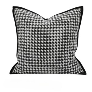 Texture Pillows White Black Yellow Cushion Case Classical Geometric Decorative