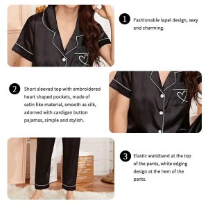 LeFemme Women\'s Pyjama Pocket Heart Set 4