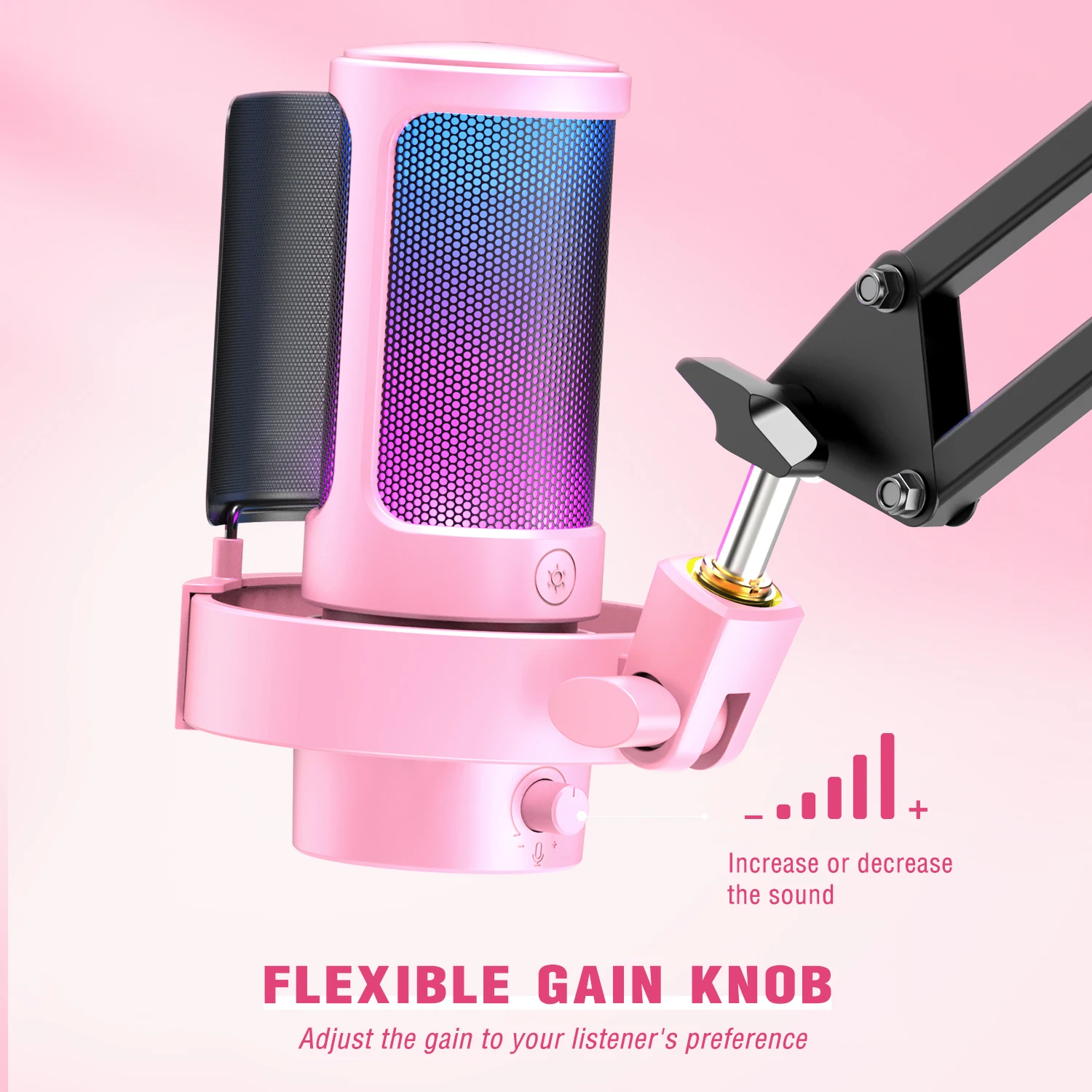 FIFINE USB Microphone for Recording and Streaming on PC and Mac,Headphone Output and Touch-Mute Button,Mic with 3 RGB Modes -A8 4