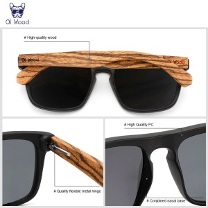 Oi Wood Women Bamboo Square Sunglasses Wooden polarized 5