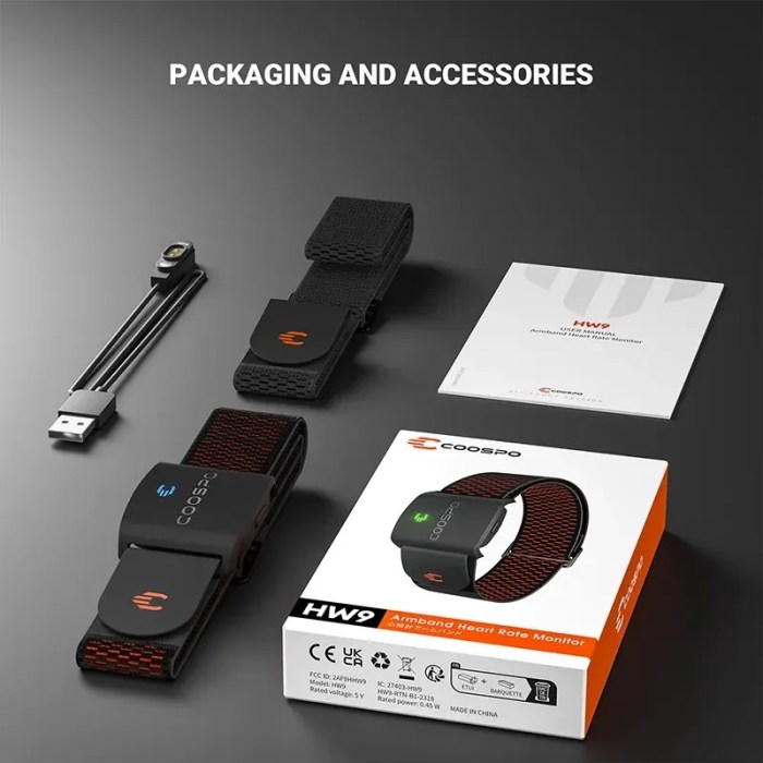 COOSPO HW9 Armband Heart Rate Monitor with HR Zones/Calories HRM Sensor for Fitness Cycling BLE5.0 ANT+ for Peloton,Zwift,Wahoo 6