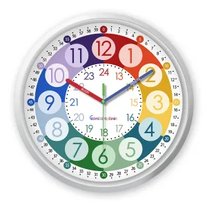 8-inch Colorful Digital Kids Room Wall Clock – Silent Quartz – Battery Not Included – Perfect Gift