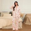 Women 2 Piece Pyjamas Long sleeve Bow Sleepwear 2