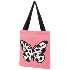 90s butterflyknitted soft big capacity shipping top handle tote bag sweet cute butterfly pattern aesthetic crochet handbag 90s ButterflyKnitted Soft Big Capacity Shipping Top-handle Tote Bag Sweet Cute Butterfly Pattern Aesthetic Crochet Handbag 2