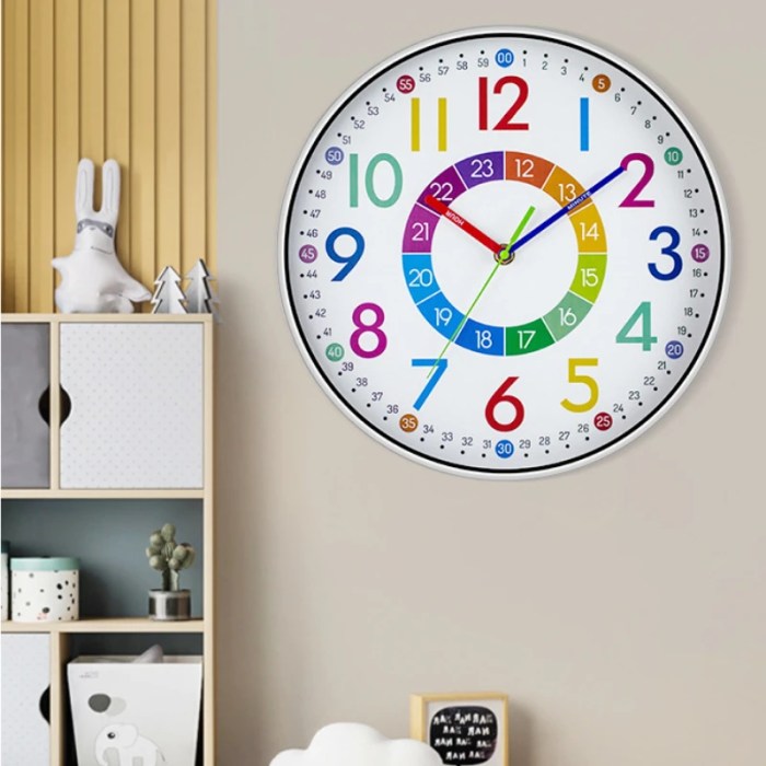 12 inch early childhood education wall clock – silent, battery powered, colourful 12-inch Early Childhood Education Wall Clock – Silent, Battery-Powered, Colourful 3