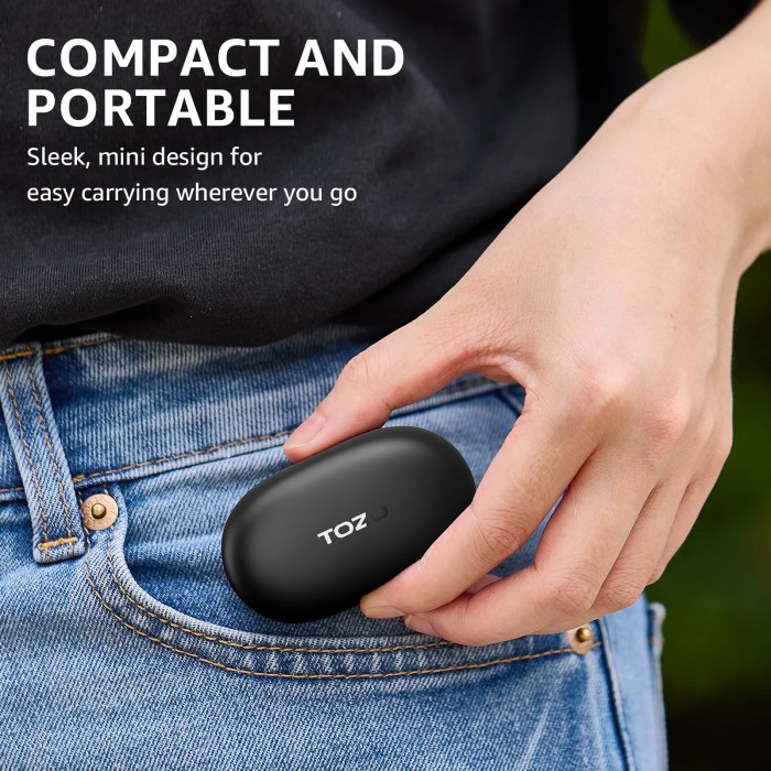 TOZO E1 Built in Mic Earbuds in ear Ergonomic Headsets Wireless Charging IPX6 Waterproof 32 EQs APP Support 5
