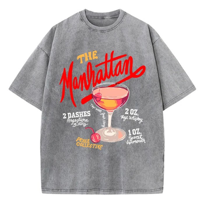 oversized women’s washed t shirt – manhattan cherry cocktail print, distressed cotton crewneck tee Oversized Women’s Washed T-Shirt – Manhattan Cherry Cocktail Print, Distressed Cotton Crewneck Tee 2
