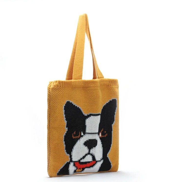 frenchie knitted soft top handle shopper handbag Frenchie Knitted Soft Top-Handle Shopper Handbag 5