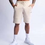 HARD HITTERS SLIM FIT TERRY SHORTS BEIGE SMALL