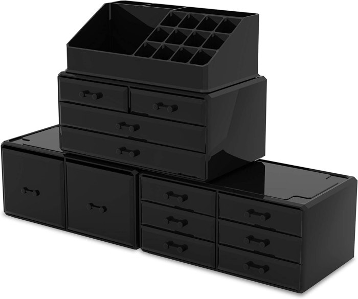 makeup cosmetic organizer storage with 12 drawers display boxes (black) makeup cosmetic organizer storage with 12 drawers display boxes (black)