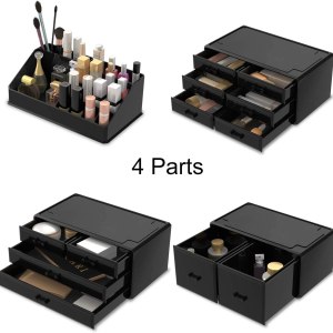 makeup cosmetic organizer storage with 12 drawers display boxes (black) makeup cosmetic organizer storage with 12 drawers display boxes (black)