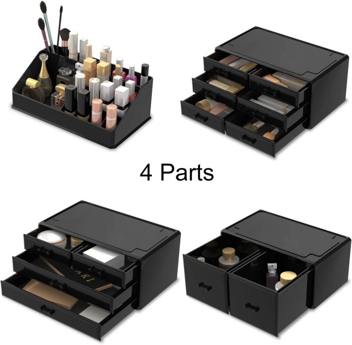 makeup cosmetic organizer storage with 12 drawers display boxes (black) makeup cosmetic organizer storage with 12 drawers display boxes (black)