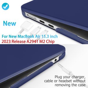 15 inch air 2023 macbook air matte case a2941 m2 chip hard shell case keyboard cover blue