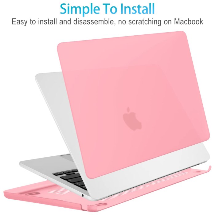 15 inch air 2023 macbook air matte case a2941 m2 chip hard shell case keyboard cover pink