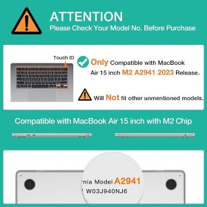 15 inch air 2023 macbook air matte case a2941 m2 chip hard shell case keyboard cover sky blue