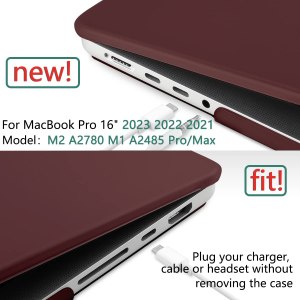 suitable for macbook pro 16 inch case 2023 2022 2021 m2 a2780 a2485 m1 pro/max hard shell case keyboard cover wine red suitable for macbook pro 16 inch case 2023 2022 2021 m2 a2780 a2485 m1 pro/max hard shell case keyboard cover wine red