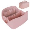 large travel cosmetic bag portable make up makeup bag waterproof pu leather storage pink
