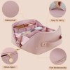 large travel cosmetic bag portable make up makeup bag waterproof pu leather storage pink