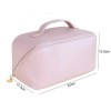 large travel cosmetic bag portable make up makeup bag waterproof pu leather storage pink