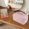 large travel cosmetic bag portable make up makeup bag waterproof pu leather storage pink