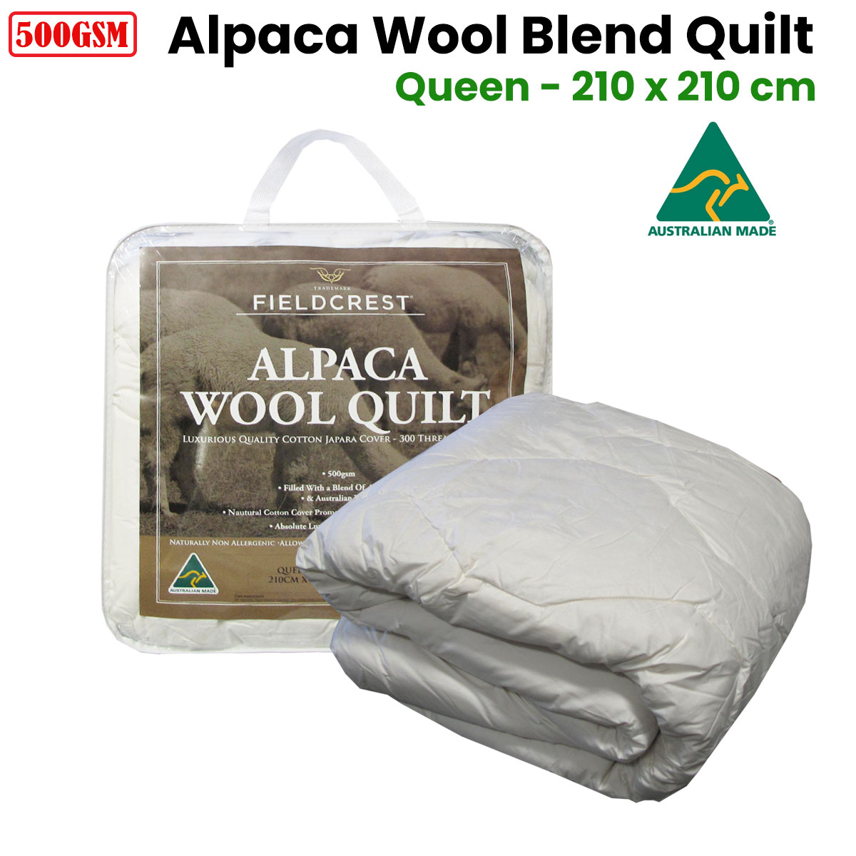 500gsm alpaca wool blend quilt queen