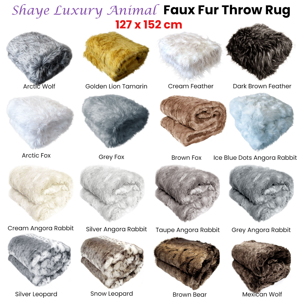 shaye luxury range faux fur throw rug 127 x 152 cm mexican wolf shaye luxury range faux fur throw rug 127 x 152 cm mexican wolf