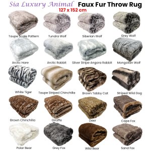 sia luxury range faux fur throw rug 127 x 152 cm mongolian wolf sia luxury range faux fur throw rug 127 x 152 cm mongolian wolf